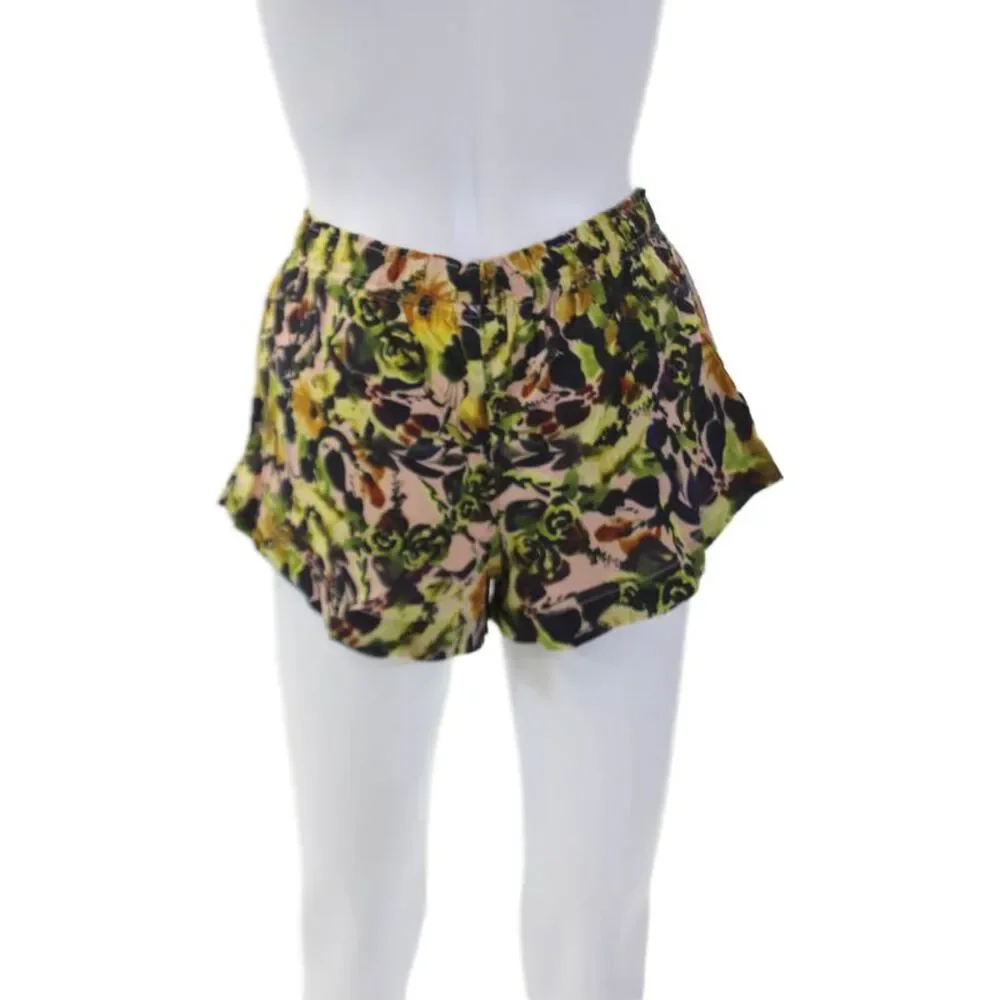 Something Navy Womens Textured Bowie Floral Printed Shorts Yellow Size XXS